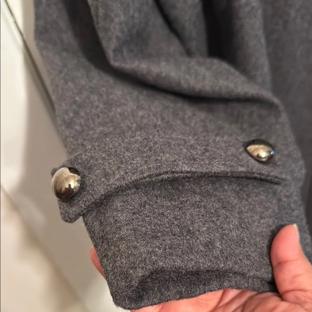 Tallissime Charcoal Military Inspired Wool Coat Size 18W - Picture 7 of 12